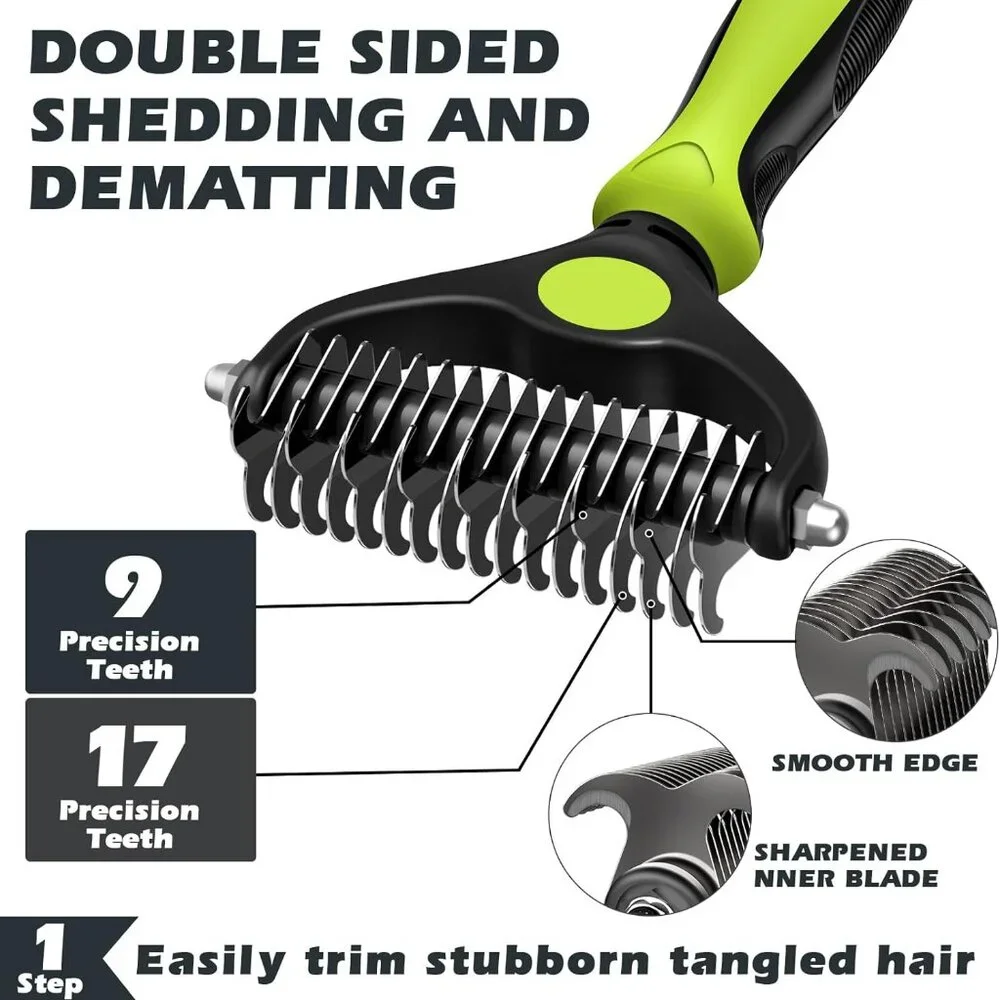3PCS Self Cleaning Slicker Brush & Pet Grooming Rake & Bath Brush for Dogs,Cats